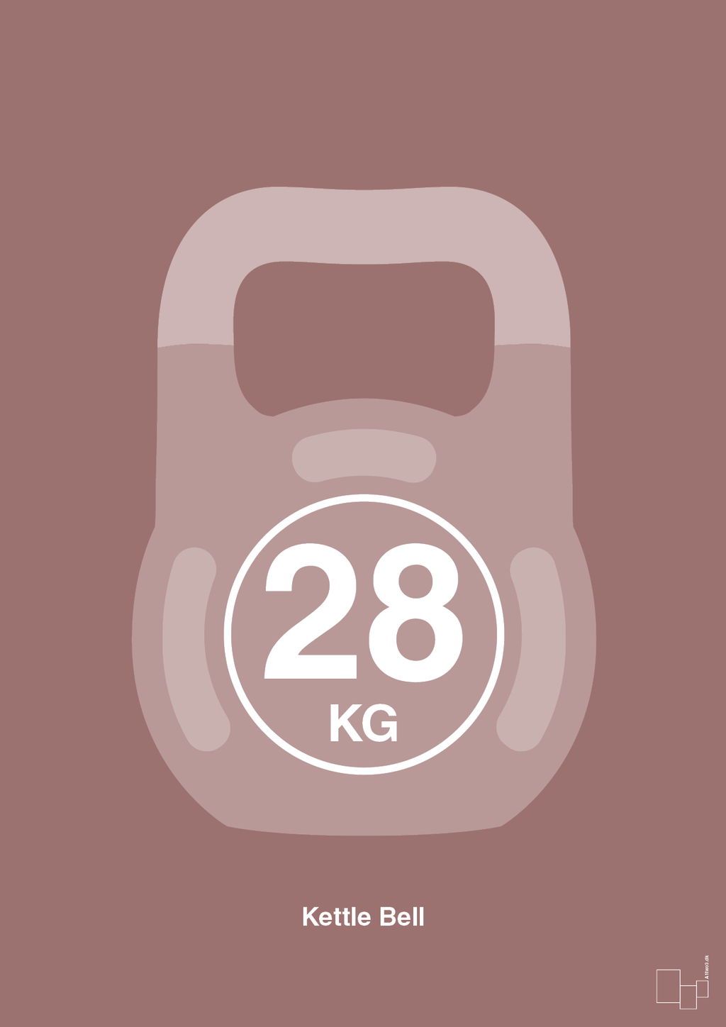 plakat: kettle bell 28 kg - plum-Fitness-A1two3
