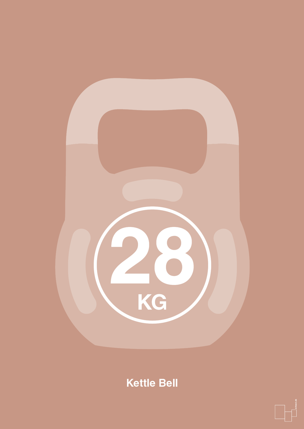 plakat: kettle bell 28 kg - powder-Fitness-A1two3