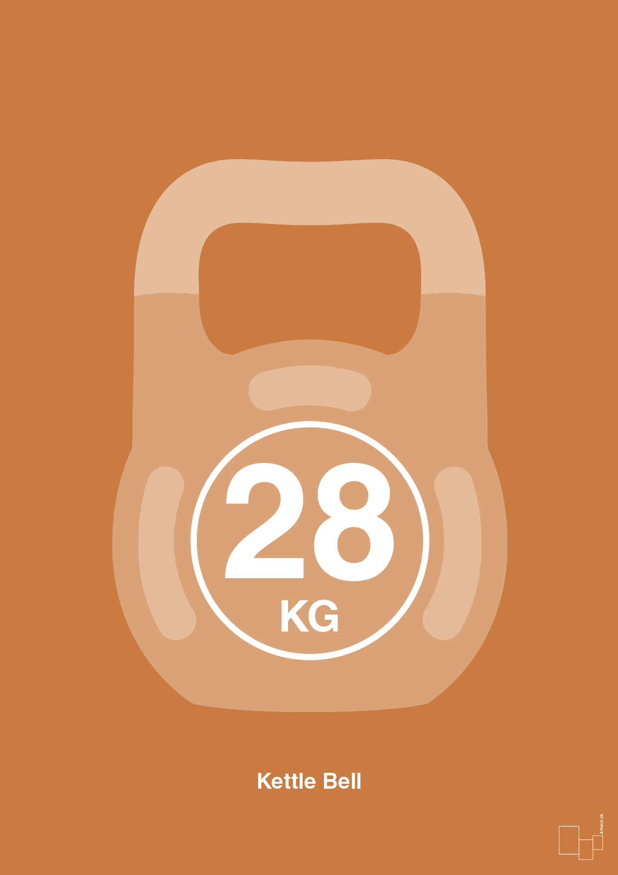 plakat: kettle bell 28 kg - rumba orange-Fitness-A1two3