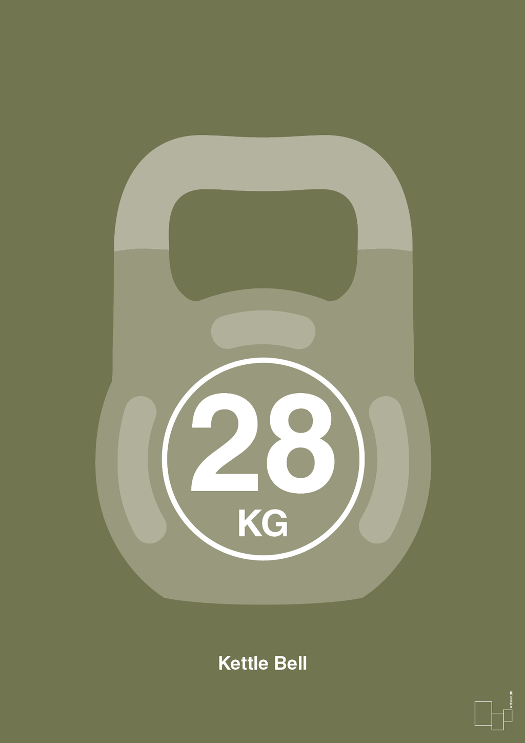 plakat: kettle bell 28 kg - secret meadow-Fitness-A1two3