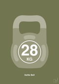 plakat: kettle bell 28 kg - secret meadow-Fitness-A1two3