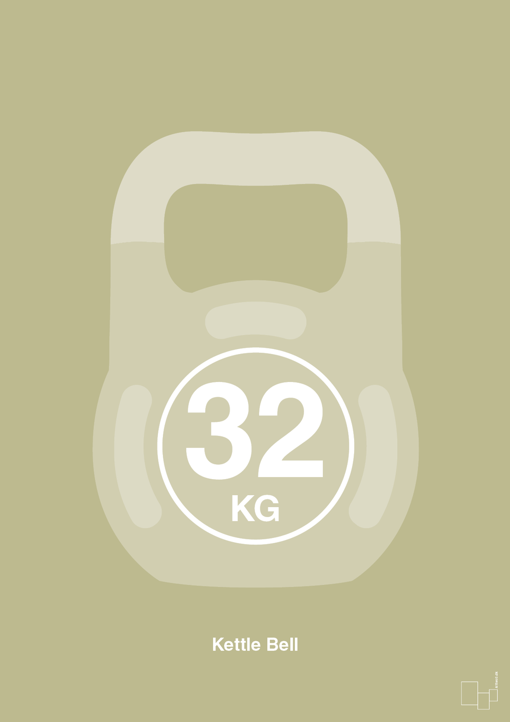 plakat: kettle bell 32 kg - back to nature-Fitness-A1two3