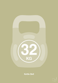 plakat: kettle bell 32 kg - back to nature-Fitness-A1two3