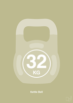 plakat: kettle bell 32 kg - back to nature-Fitness-A1two3