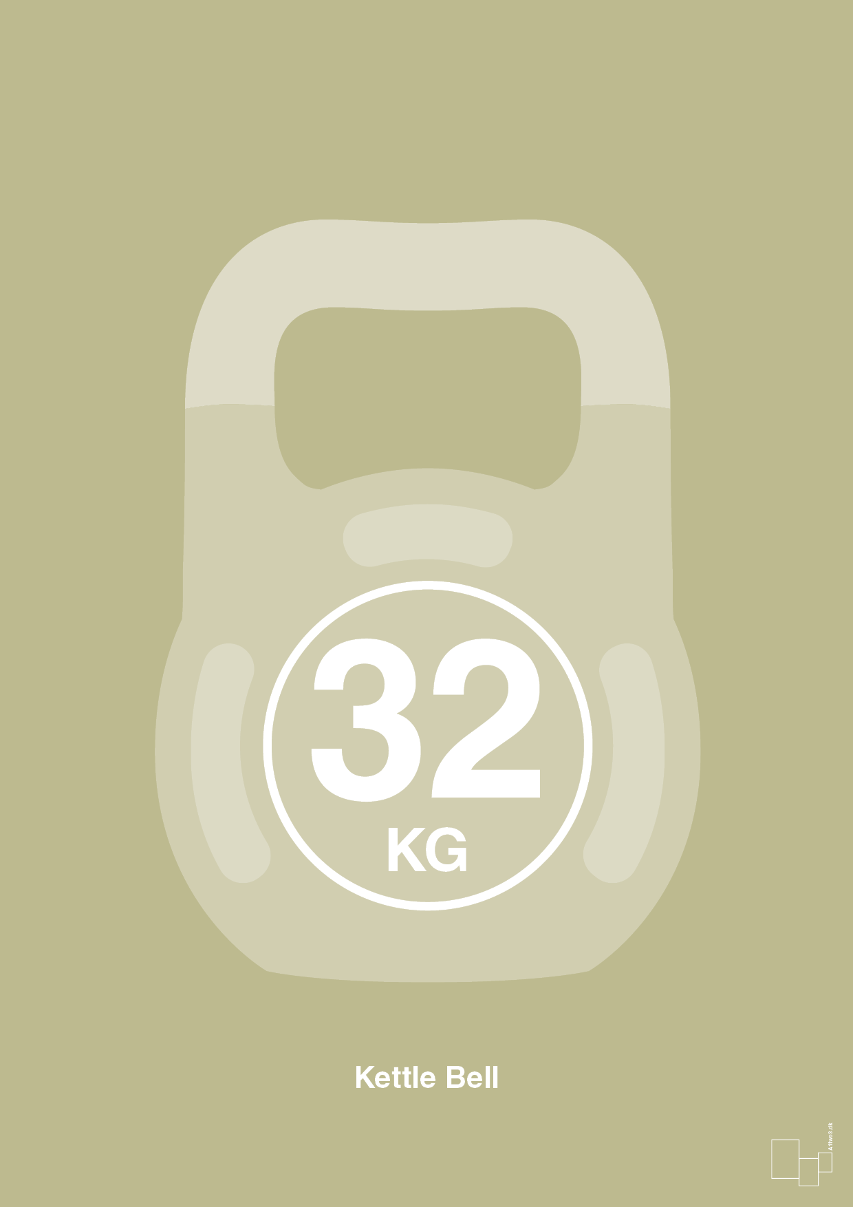 plakat: kettle bell 32 kg - back to nature-Fitness-A1two3