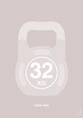 plakat: kettle bell 32 kg - broken beige-Fitness-A1two3