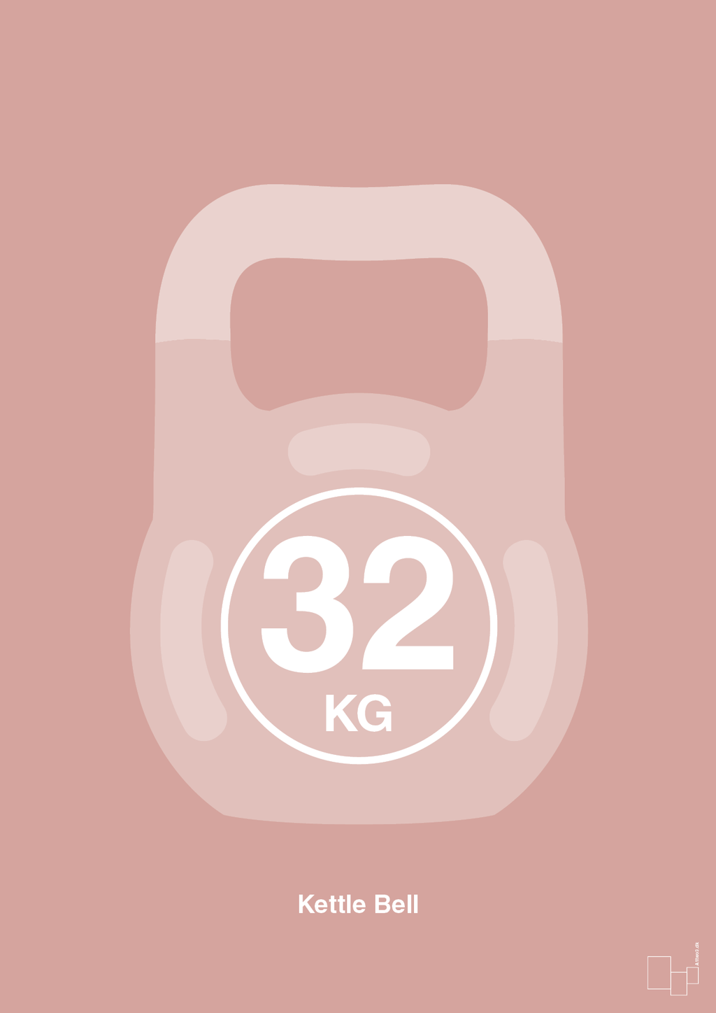 plakat: kettle bell 32 kg - bubble shell-Fitness-A1two3