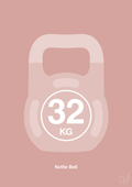 plakat: kettle bell 32 kg - bubble shell-Fitness-A1two3