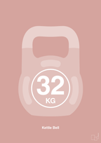 plakat: kettle bell 32 kg - bubble shell-Fitness-A1two3