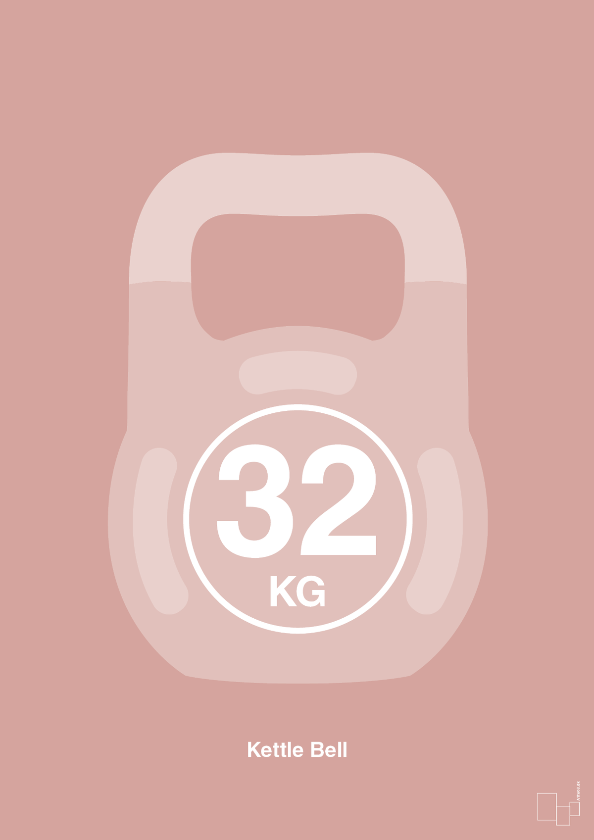 plakat: kettle bell 32 kg - bubble shell-Fitness-A1two3