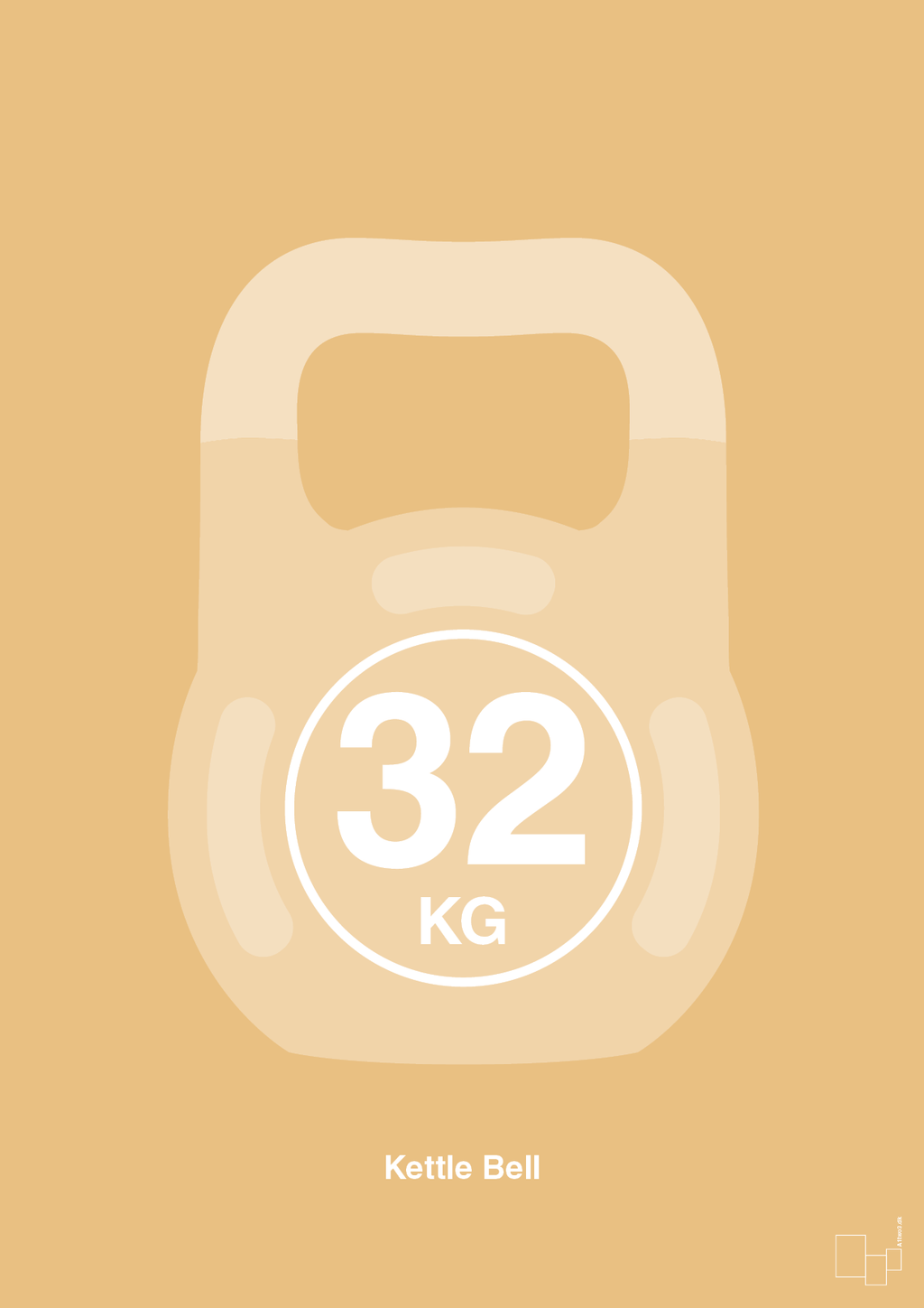 plakat: kettle bell 32 kg - charismatic-Fitness-A1two3
