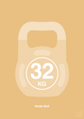 plakat: kettle bell 32 kg - charismatic-Fitness-A1two3