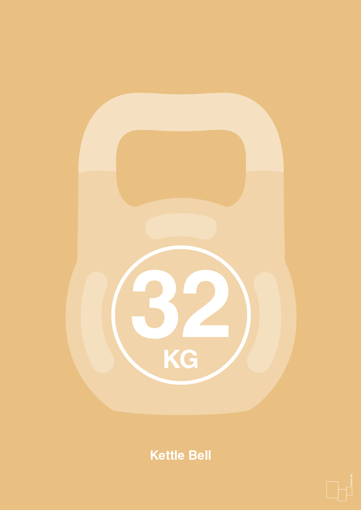 plakat: kettle bell 32 kg - charismatic-Fitness-A1two3