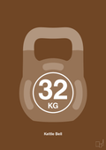 plakat: kettle bell 32 kg - dark brown-Fitness-A1two3
