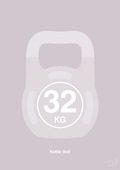 plakat: kettle bell 32 kg - dusty lilac-Fitness-A1two3