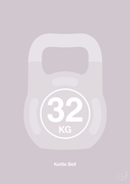 plakat: kettle bell 32 kg - dusty lilac-Fitness-A1two3