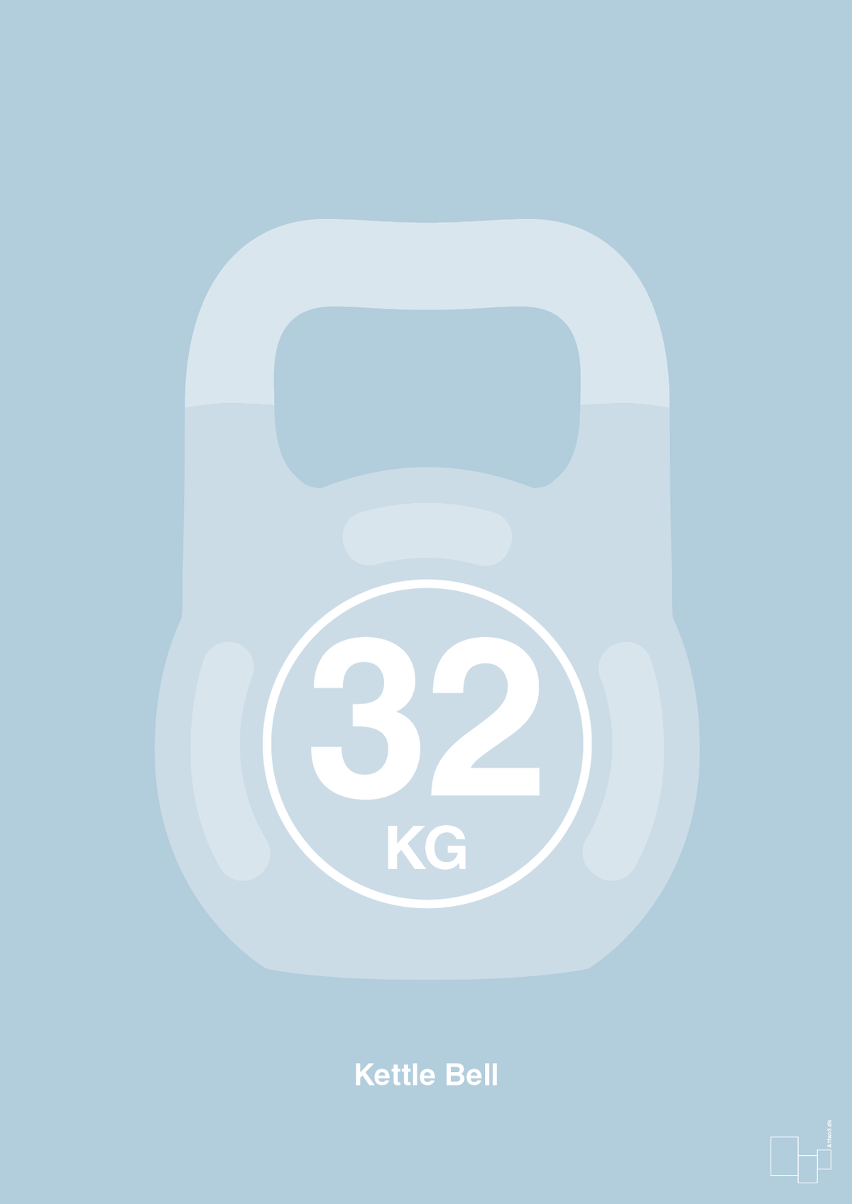 plakat: kettle bell 32 kg - heavenly blue-Fitness-A1two3