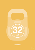 plakat: kettle bell 32 kg - honeycomb-Fitness-A1two3