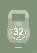 plakat: kettle bell 32 kg - jade-Fitness-A1two3