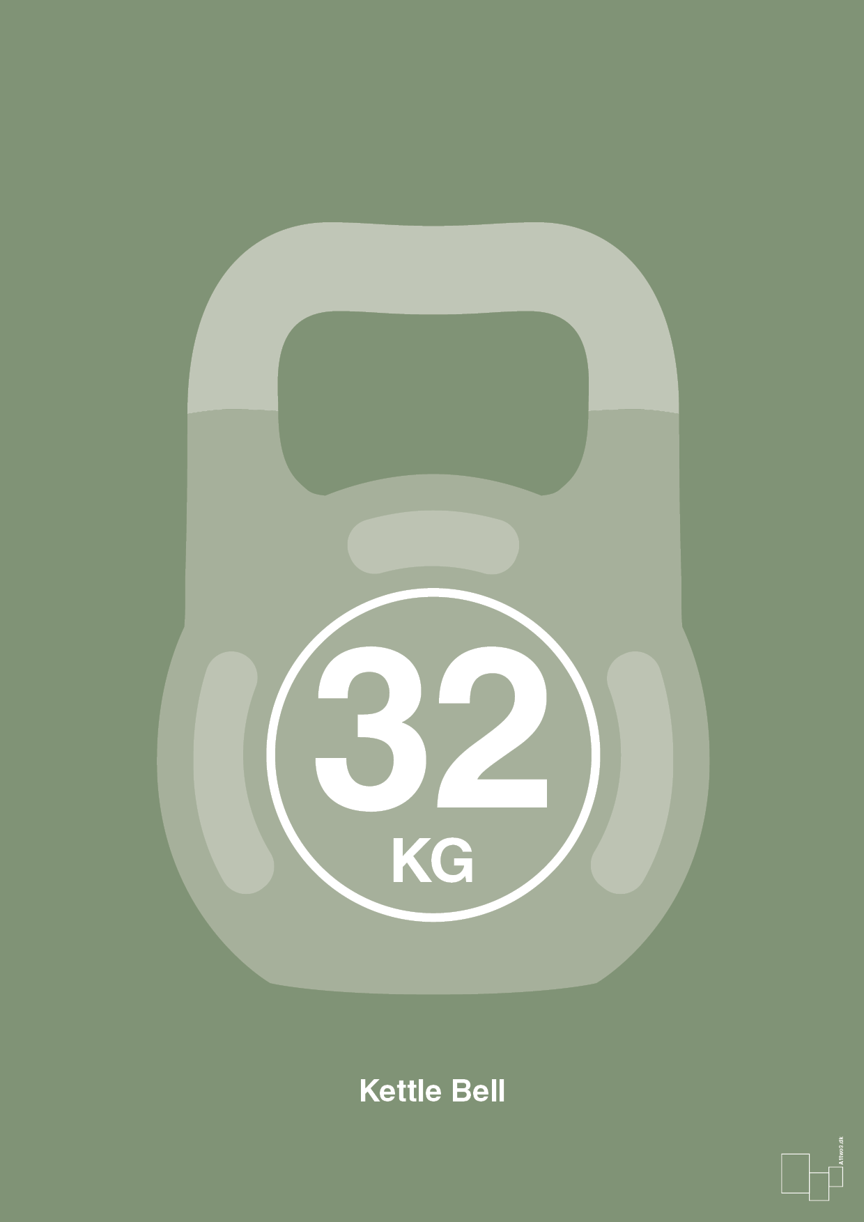 plakat: kettle bell 32 kg - jade-Fitness-A1two3