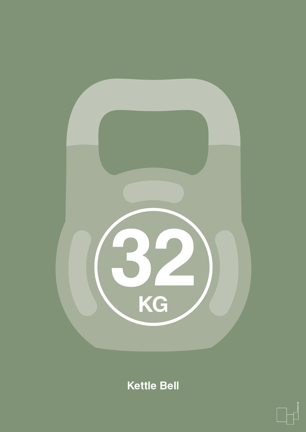 plakat: kettle bell 32 kg - jade-Fitness-A1two3