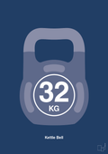 plakat: kettle bell 32 kg - lapis blue-Fitness-A1two3