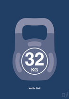 plakat: kettle bell 32 kg - lapis blue-Fitness-A1two3