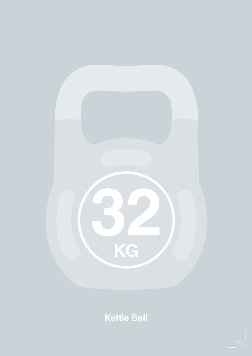 plakat: kettle bell 32 kg - light drizzle-Fitness-A1two3