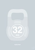 plakat: kettle bell 32 kg - light drizzle-Fitness-A1two3