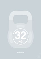 plakat: kettle bell 32 kg - light drizzle-Fitness-A1two3