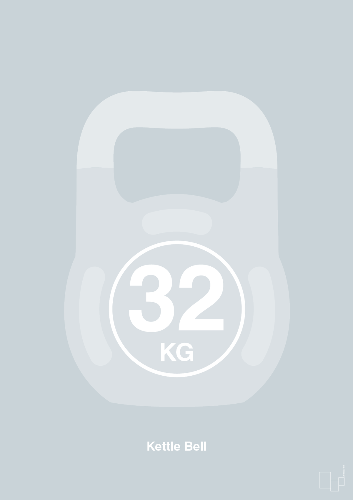 plakat: kettle bell 32 kg - light drizzle-Fitness-A1two3