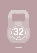 plakat: kettle bell 32 kg - light rose-Fitness-A1two3