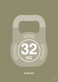 plakat: kettle bell 32 kg - misty forrest-Fitness-A1two3