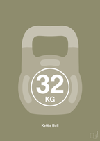 plakat: kettle bell 32 kg - misty forrest-Fitness-A1two3