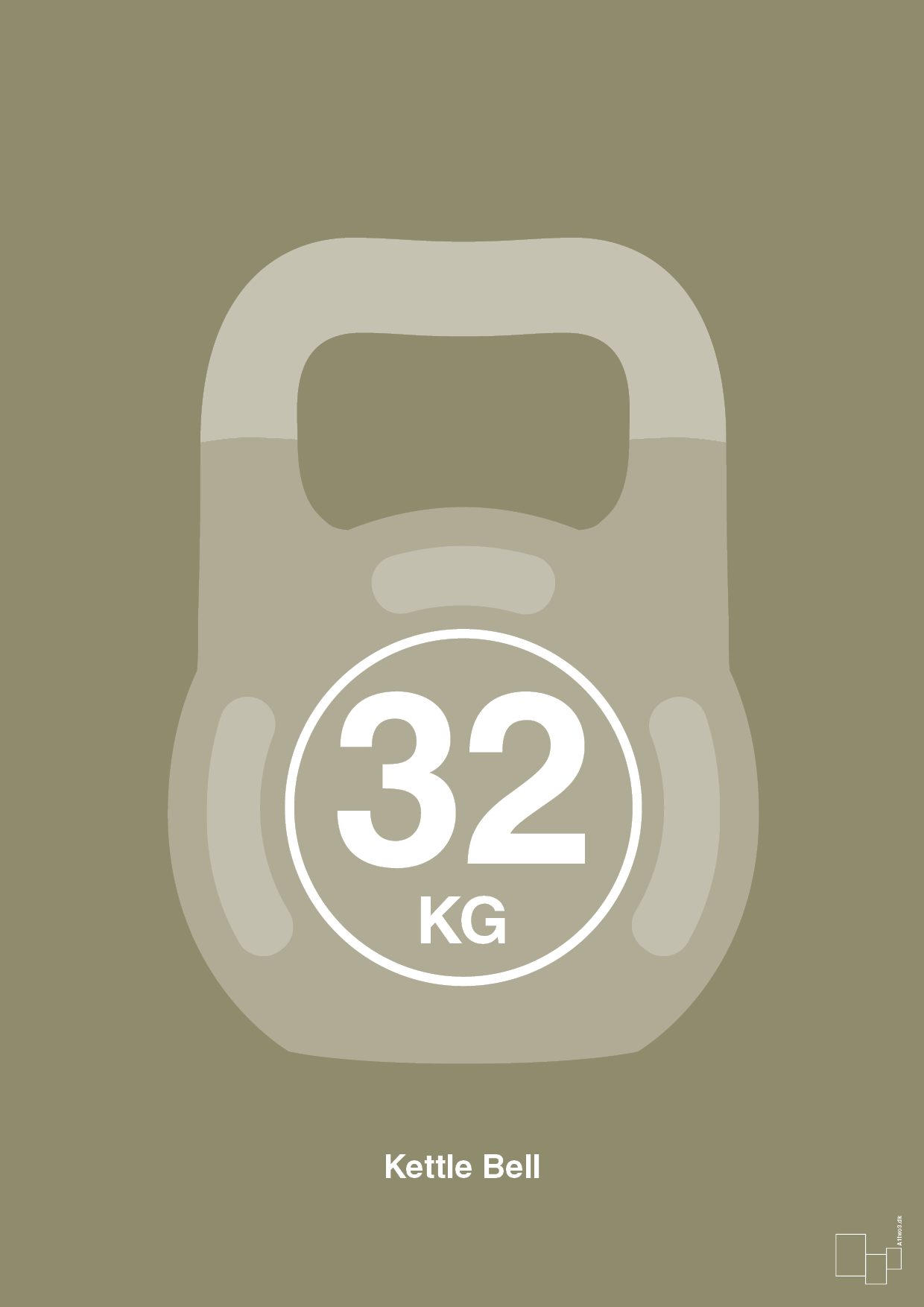 plakat: kettle bell 32 kg - misty forrest-Fitness-A1two3
