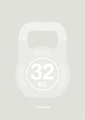 plakat: kettle bell 32 kg - painters white-Fitness-A1two3