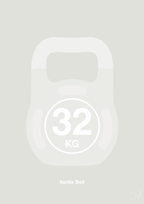 plakat: kettle bell 32 kg - painters white-Fitness-A1two3