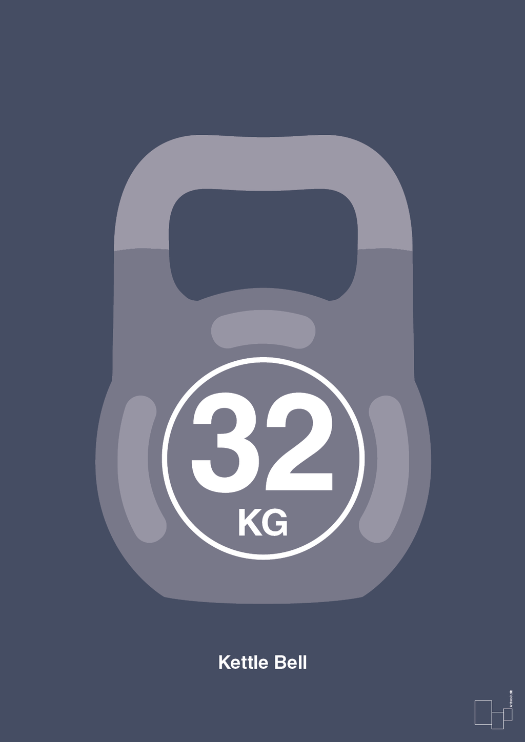 Kettle bell 32 kg - petrol-Fitness-A1two3