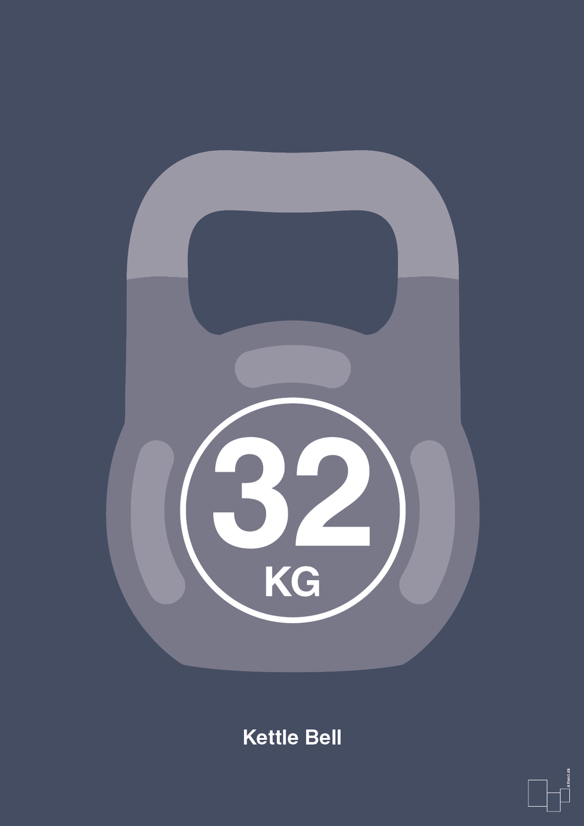 Kettle bell 32 kg - petrol-Fitness-A1two3