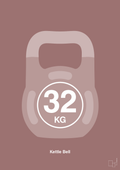 plakat: kettle bell 32 kg - plum-Fitness-A1two3