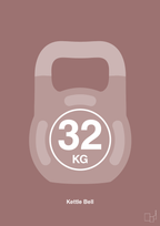 plakat: kettle bell 32 kg - plum-Fitness-A1two3