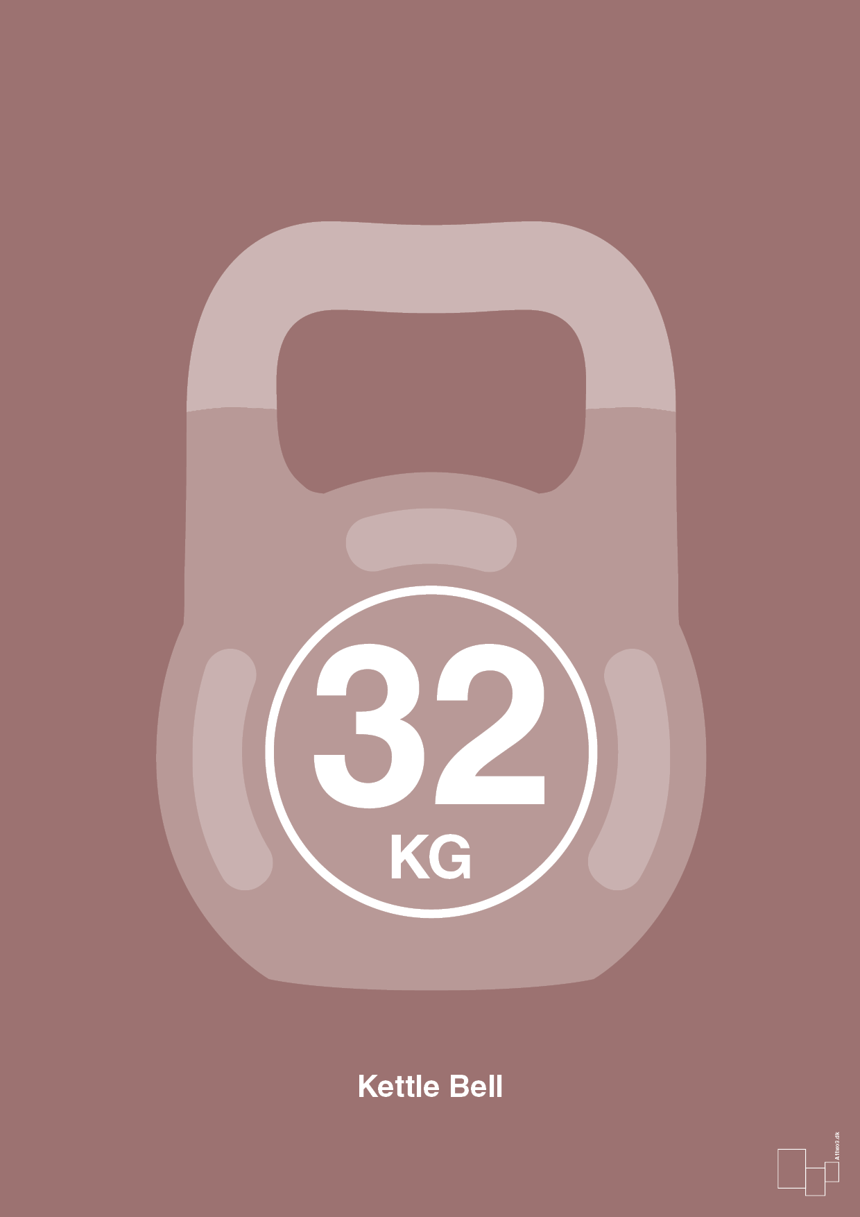 plakat: kettle bell 32 kg - plum-Fitness-A1two3