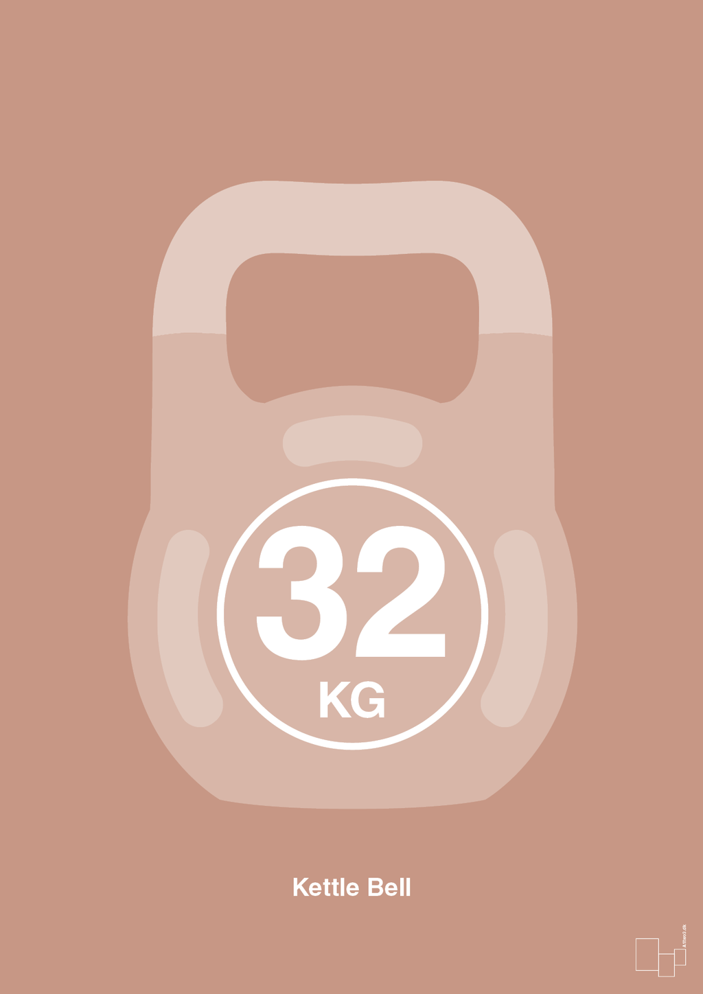 plakat: kettle bell 32 kg - powder-Fitness-A1two3