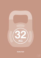 plakat: kettle bell 32 kg - powder-Fitness-A1two3