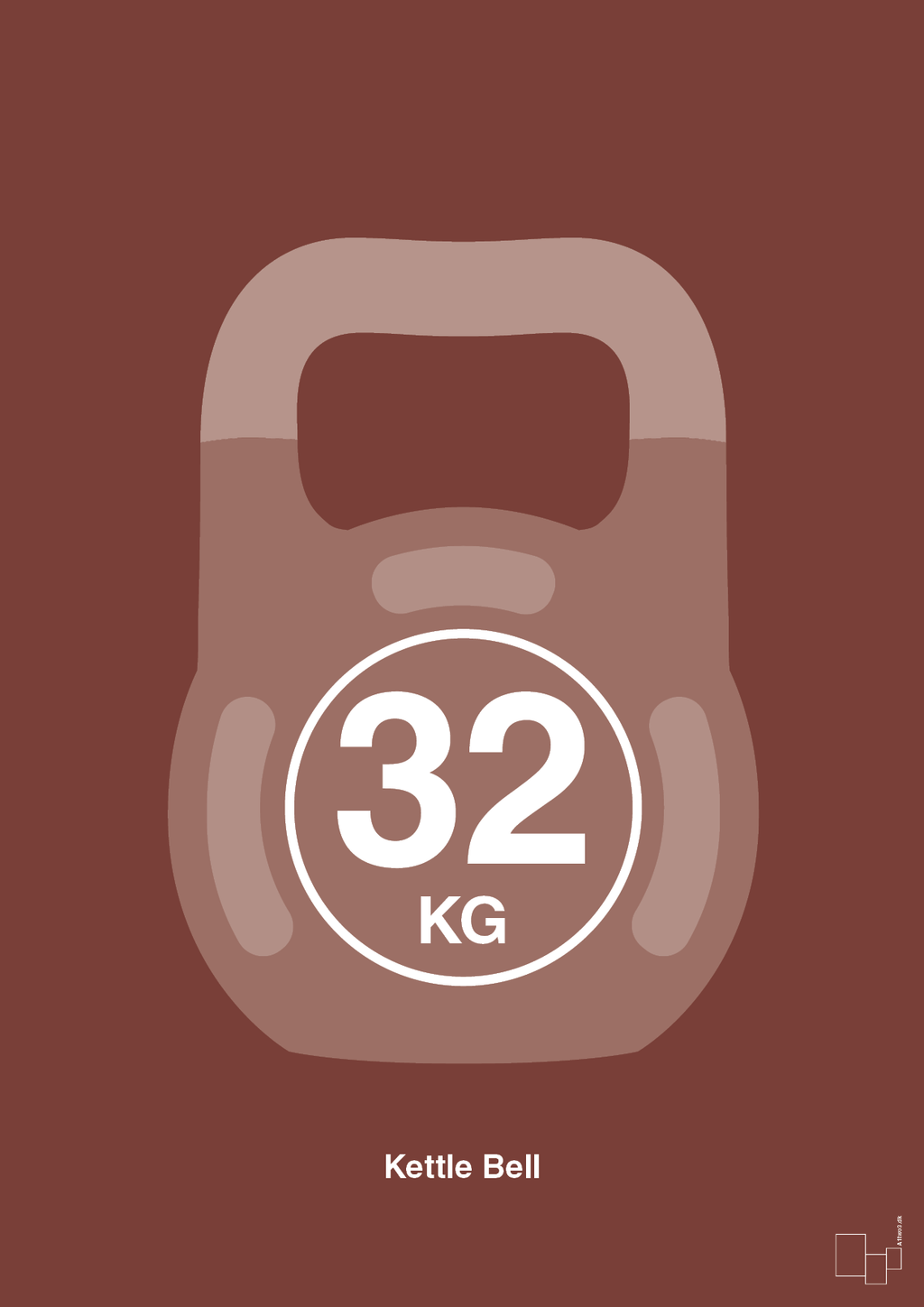 plakat: kettle bell 32 kg - red pepper-Fitness-A1two3