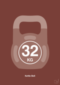 plakat: kettle bell 32 kg - red pepper-Fitness-A1two3