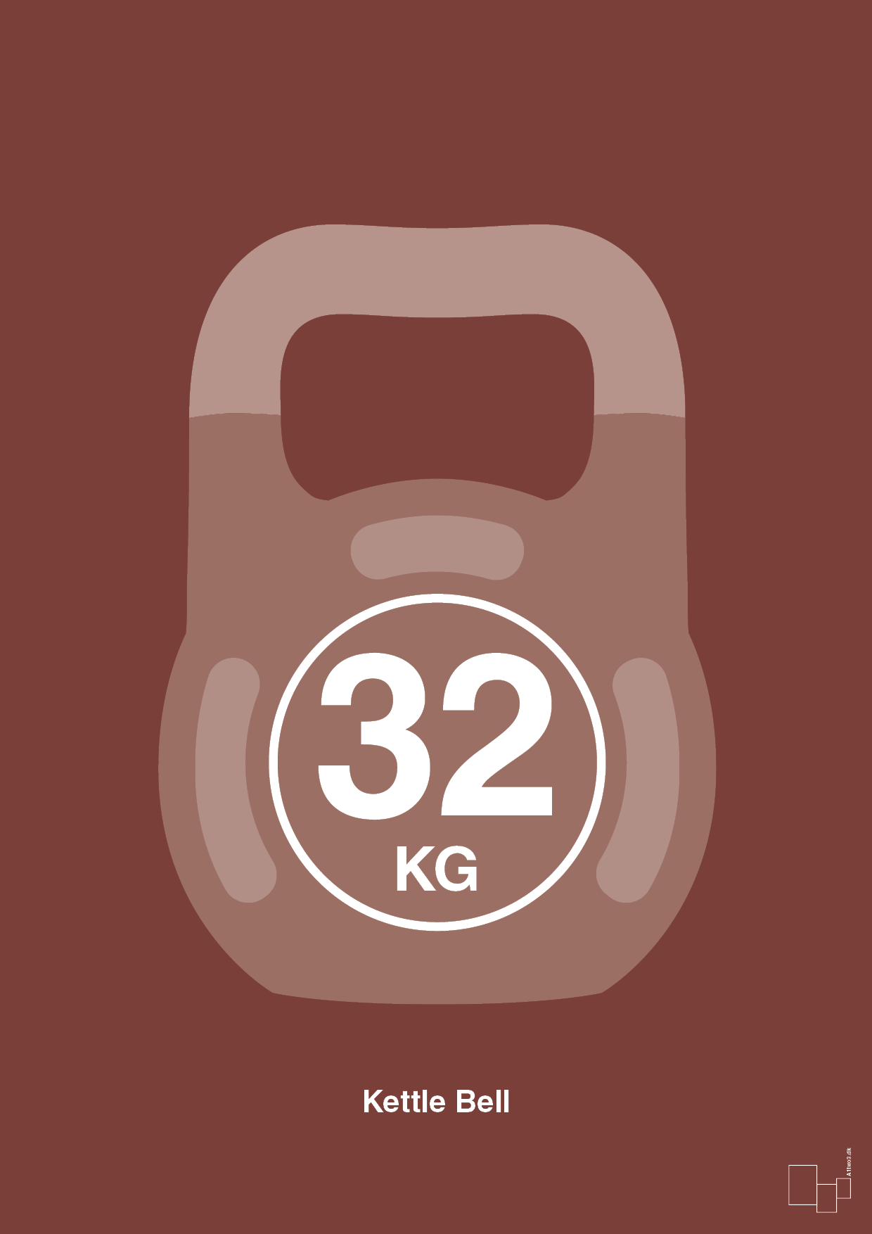 plakat: kettle bell 32 kg - red pepper-Fitness-A1two3