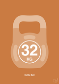 plakat: kettle bell 32 kg - rumba orange-Fitness-A1two3