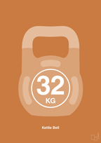 plakat: kettle bell 32 kg - rumba orange-Fitness-A1two3