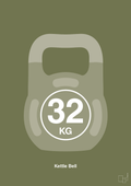 plakat: kettle bell 32 kg - secret meadow-Fitness-A1two3